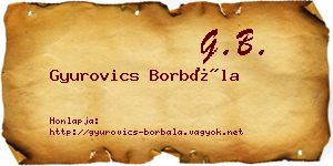Gyurovics Borbála névjegykártya